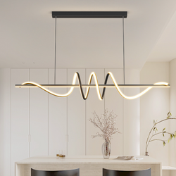 Nowoczesna Lampa Wisząca LED String z Regulowaną Wysokością – Metal i Akryl do Jadalni i Barów 0