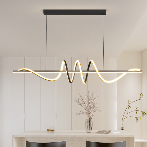 Nowoczesna Lampa Wisząca LED String z Regulowaną Wysokością – Metal i Akryl do Jadalni i Barów 0