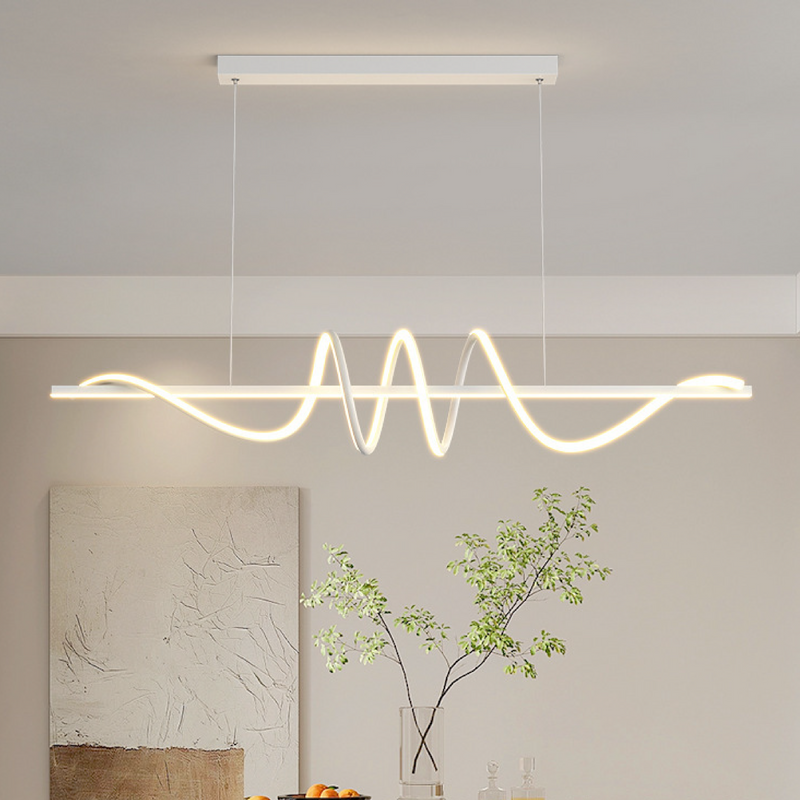 Nowoczesna Lampa Wisząca LED String z Regulowaną Wysokością – Metal i Akryl do Jadalni i Barów 2
