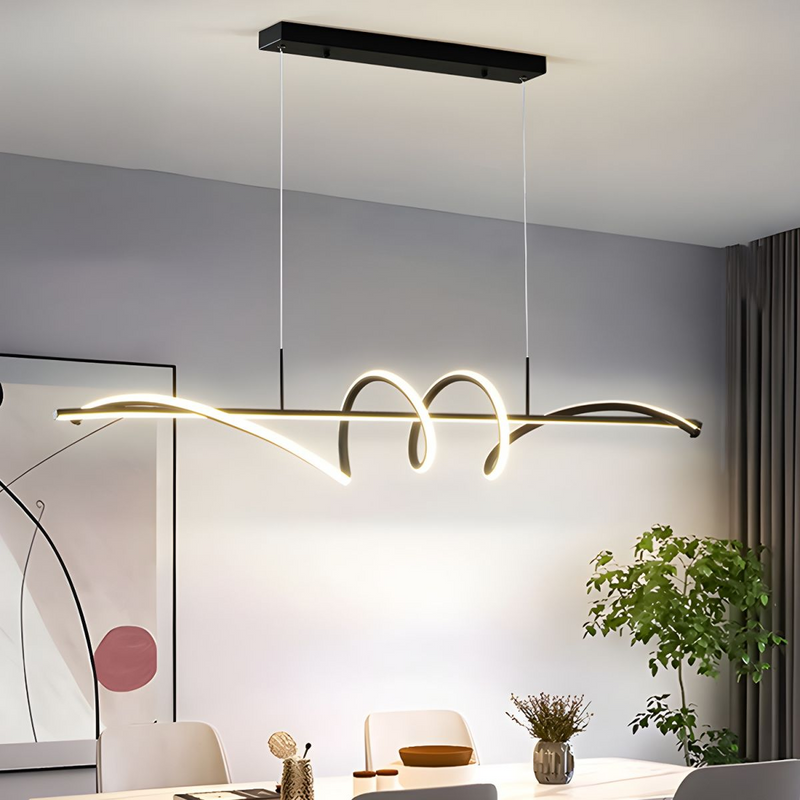Nowoczesna Lampa Wisząca LED String z Regulowaną Wysokością – Metal i Akryl do Jadalni i Barów 4