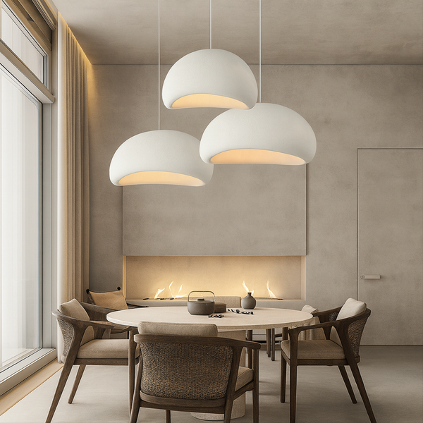 Nowoczesna Lampa Wisząca Wabi-Sabi z Regulowaną Wysokością do Salonu i Jadalni – Ciepłe Światło LED, Ø 40-100 cm 1