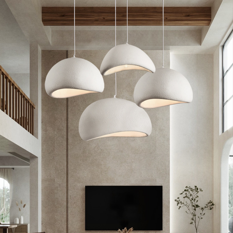 Nowoczesna Lampa Wisząca Wabi-Sabi z Regulowaną Wysokością do Salonu i Jadalni – Ciepłe Światło LED, Ø 40-100 cm 4