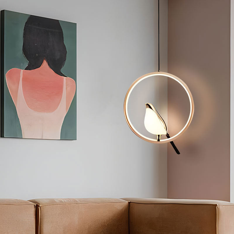 Nowoczesna Lampa Wisząca z Motywem Ptaka – Regulowana Wysokość, Idealna do Jadalni i Oświetlenia do Salonu 5