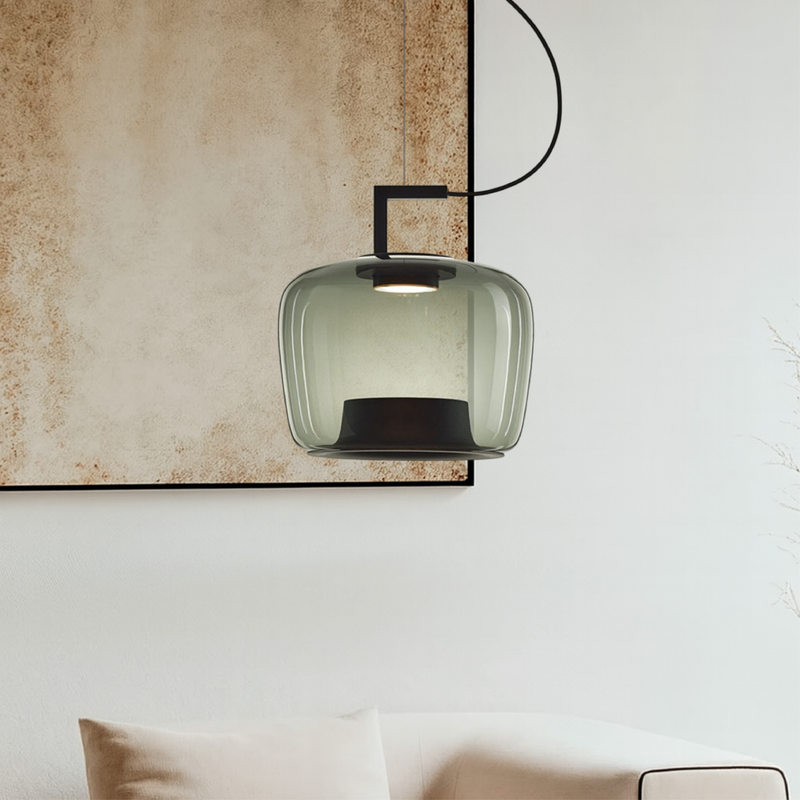 Nowoczesna Lampa Wisząca z Regulacją Wysokości do Salonu i Jadalni – Szklana Lampa Nad Stół z Ciepłym Światłem LED 3