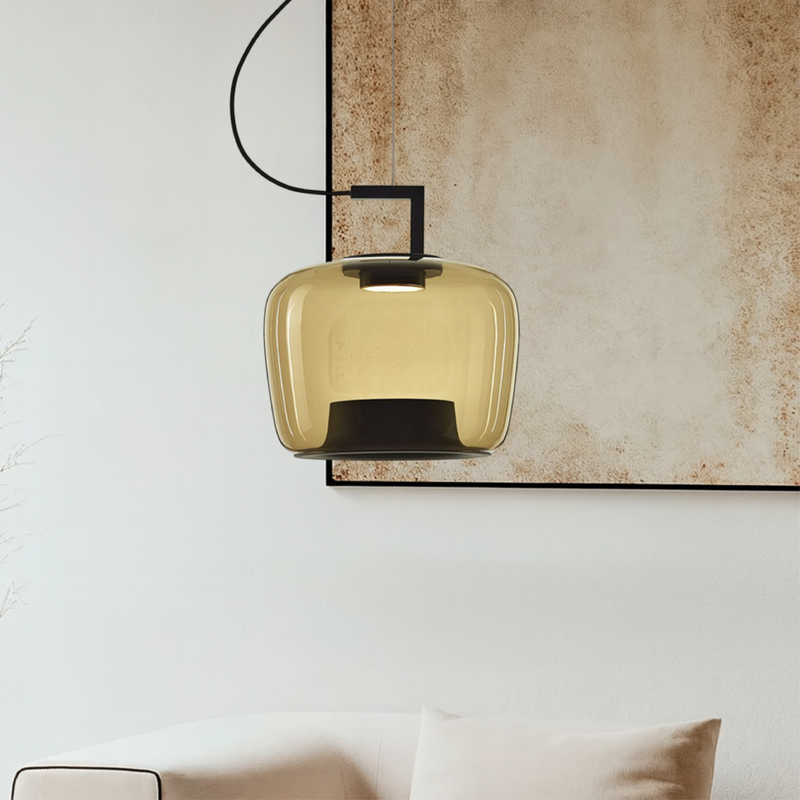 Nowoczesna Lampa Wisząca z Regulacją Wysokości do Salonu i Jadalni – Szklana Lampa Nad Stół z Ciepłym Światłem LED 4