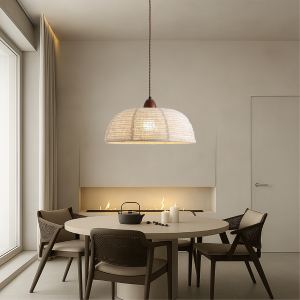 Nowoczesna Lampa Wisząca z Tkaniny w Skandynawskim Stylu, Regulowana Wysokość, Idealna Lampa do Salonów i Nad Stół 0