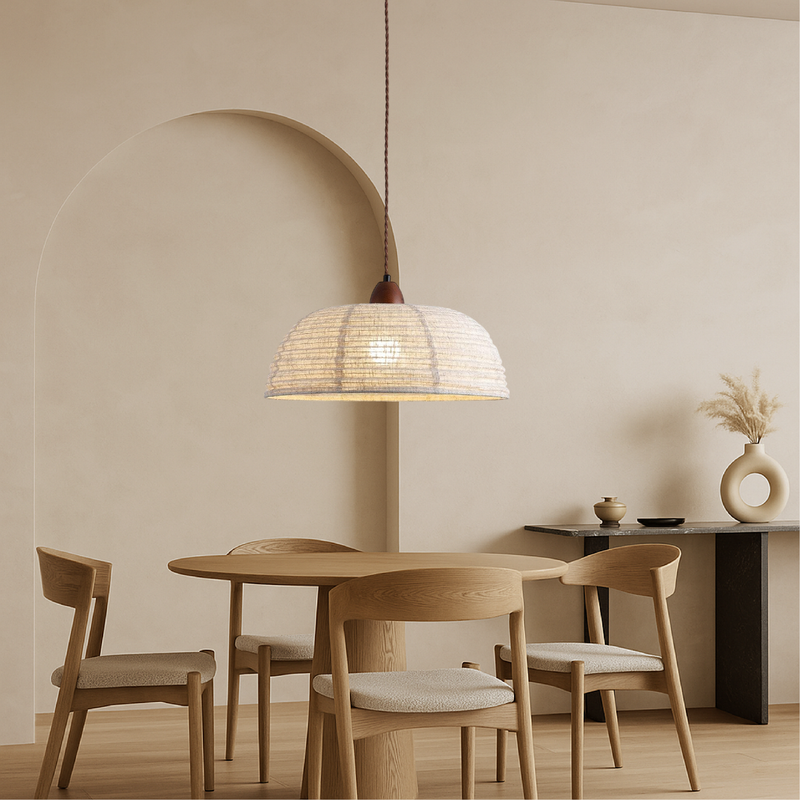 Nowoczesna Lampa Wisząca z Tkaniny w Skandynawskim Stylu, Regulowana Wysokość, Idealna Lampa do Salonów i Nad Stół 2