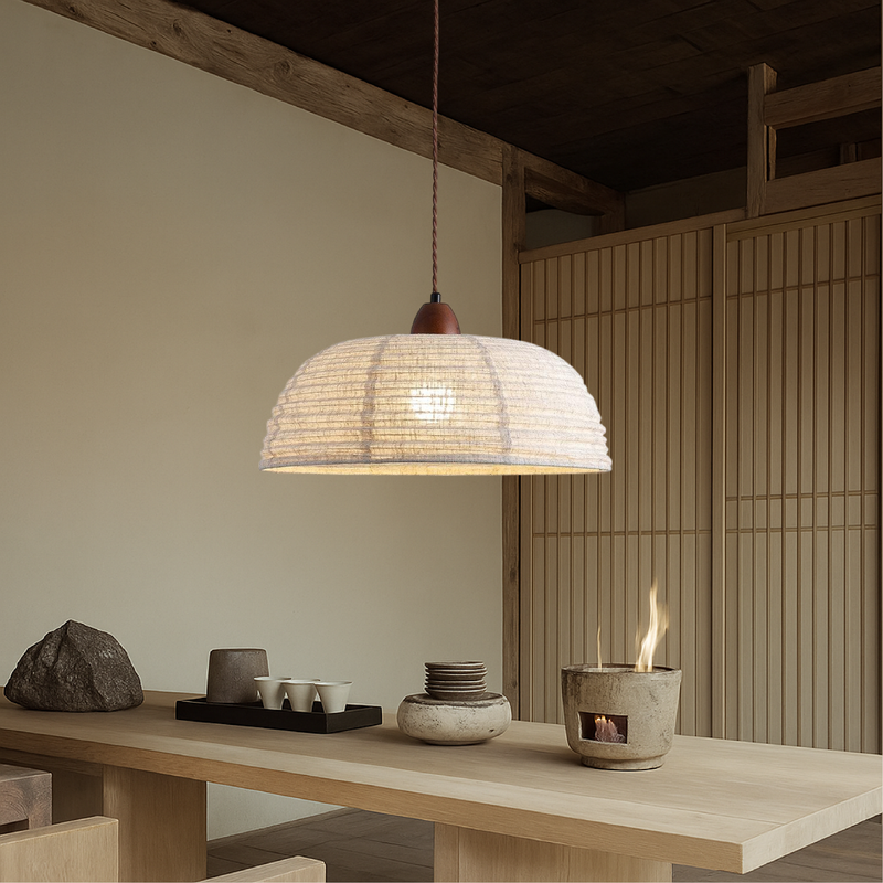 Nowoczesna Lampa Wisząca z Tkaniny w Skandynawskim Stylu, Regulowana Wysokość, Idealna Lampa do Salonów i Nad Stół 4