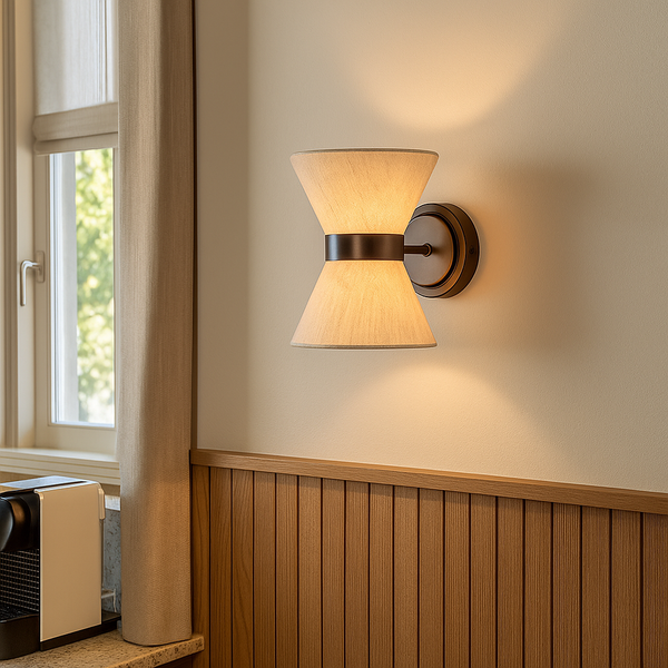 Nowoczesny Kinkiet Ścienny Wabi Sabi z Jedwabnym Kloszem – Elegancka Lampa do Sypialni i Salonu 0