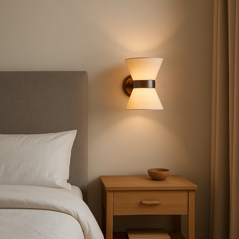 Nowoczesny Kinkiet Ścienny Wabi Sabi z Jedwabnym Kloszem – Elegancka Lampa do Sypialni i Salonu 2