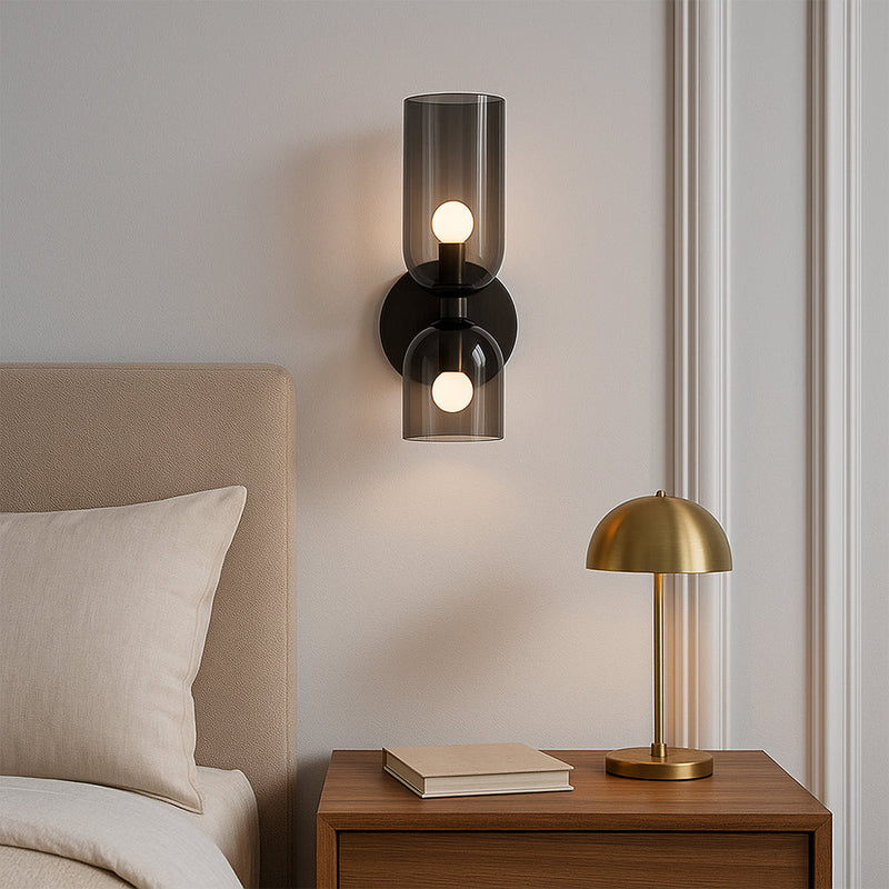 Nowoczesny Kinkiet Ścienny z Szkła i Diody LED – Elegancka Lampa do Jadalni i Barów, Ø 14cm, Wys. 35cm 6
