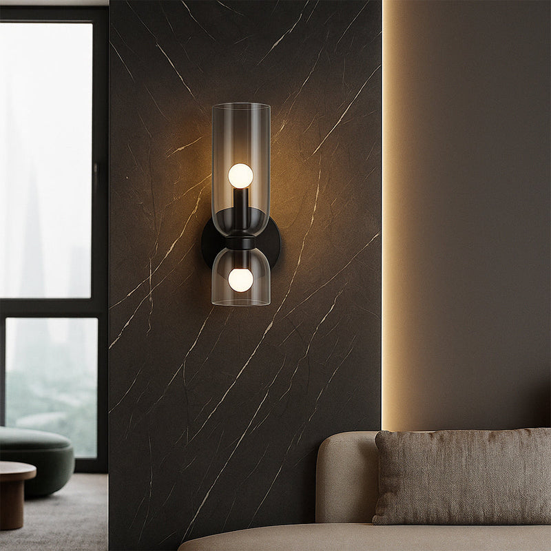 Nowoczesny Kinkiet Ścienny z Szkła i Diody LED – Elegancka Lampa do Jadalni i Barów, Ø 14cm, Wys. 35cm 7