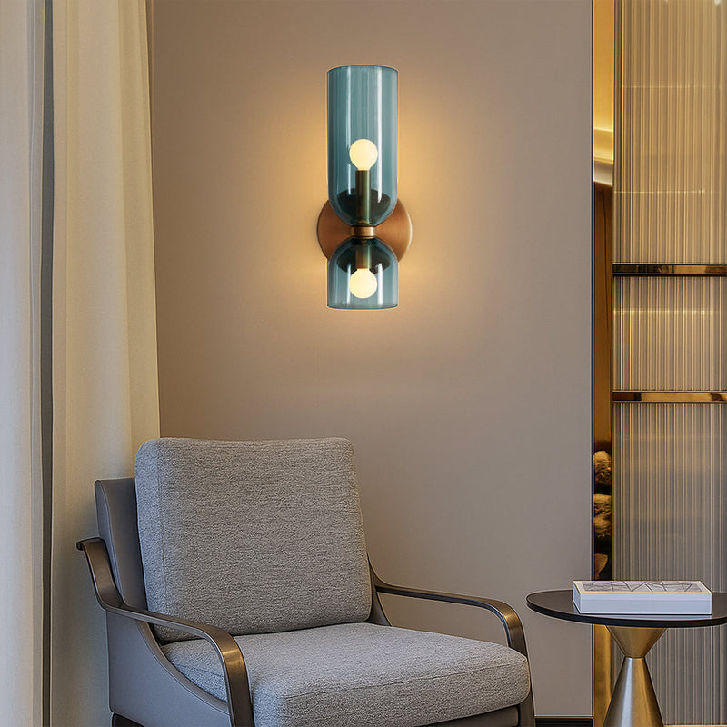 Nowoczesny Kinkiet Ścienny z Szkła i Diody LED – Elegancka Lampa do Jadalni i Barów, Ø 14cm, Wys. 35cm 8