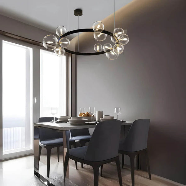 Nowoczesny Żyrandol Pierścieniowy LED do Salonu – Okrągły, Łatwy w Montażu, Szkło i Żelazo, Średnica 85/120 cm 0