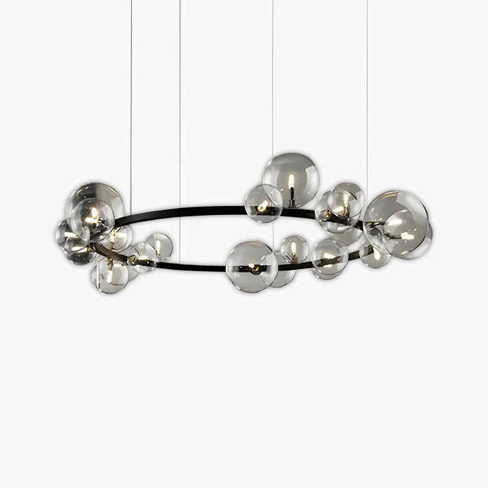 Nowoczesny Żyrandol Pierścieniowy LED do Salonu – Okrągły, Łatwy w Montażu, Szkło i Żelazo, Średnica 85/120 cm 6