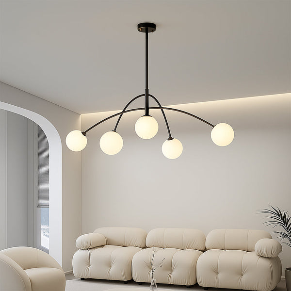 Nowoczesny Żyrandol Skandynawski z Regulacją Wysokości do Salonu – Elegancki Design z Diody LED i Szkła 1