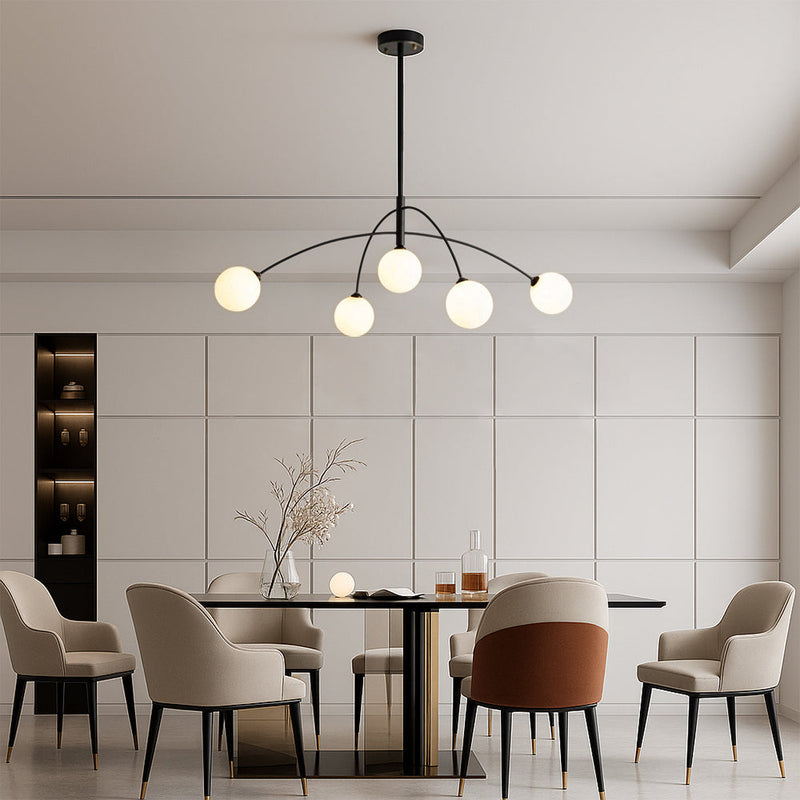 Nowoczesny Żyrandol Skandynawski z Regulacją Wysokości do Salonu – Elegancki Design z Diody LED i Szkła 4