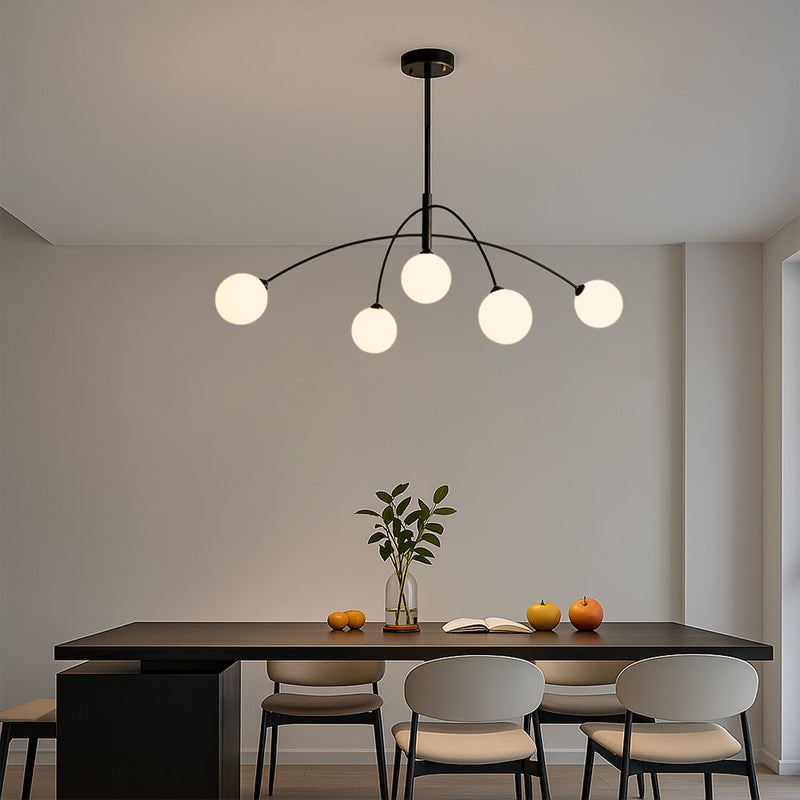 Nowoczesny Żyrandol Skandynawski z Regulacją Wysokości do Salonu – Elegancki Design z Diody LED i Szkła 5