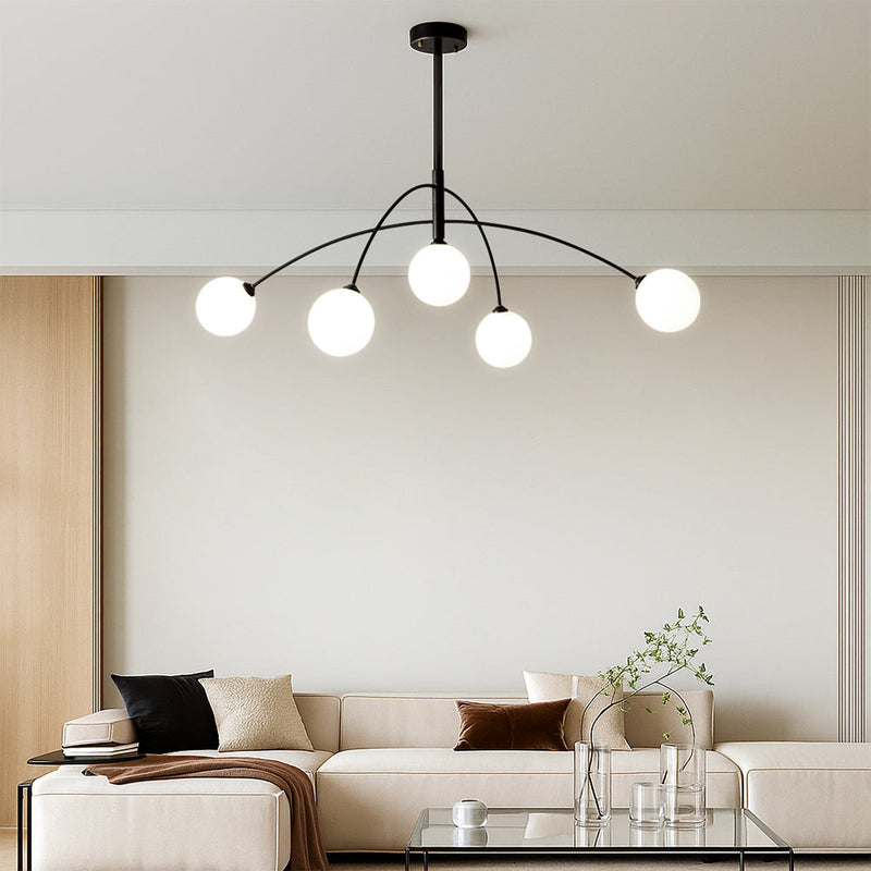 Nowoczesny Żyrandol Skandynawski z Regulacją Wysokości do Salonu – Elegancki Design z Diody LED i Szkła 6