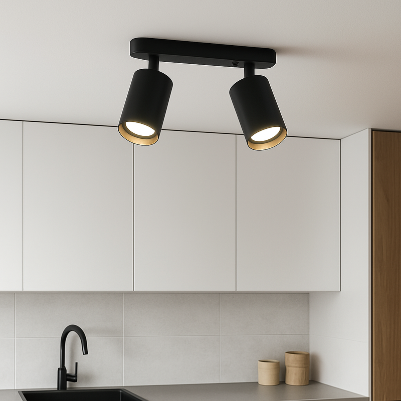 Obrotowa Lampa Sufitowa z Dwiema Regulowanymi Głowami – Nowoczesne Lampy Sufitowe do Kuchni i Salonu 2