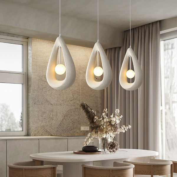 Owalna Lampa Wisząca Japandi z LED – Minimalistyczny Design do Jadalni i Salonu 0