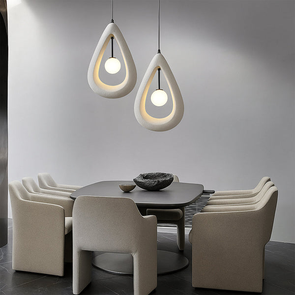 Owalna Lampa Wisząca Japandi z LED – Minimalistyczny Design do Jadalni i Salonu 1