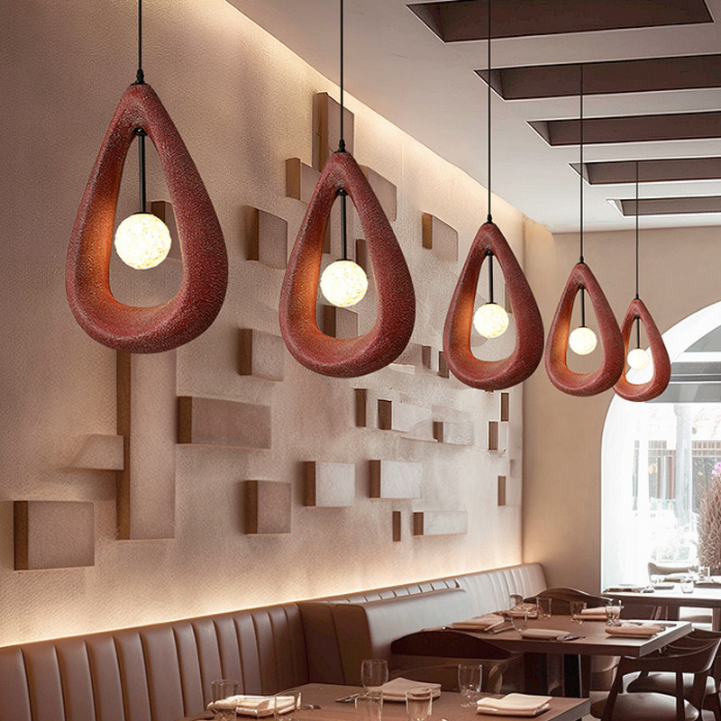 Owalna Lampa Wisząca Japandi z LED – Minimalistyczny Design do Jadalni i Salonu 2