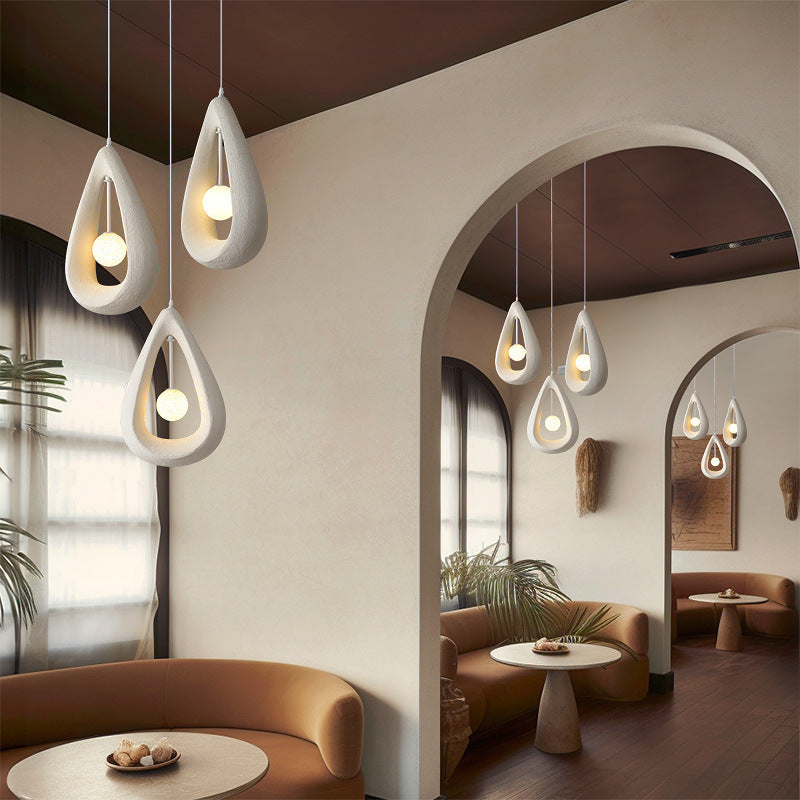 Owalna Lampa Wisząca Japandi z LED – Minimalistyczny Design do Jadalni i Salonu 5