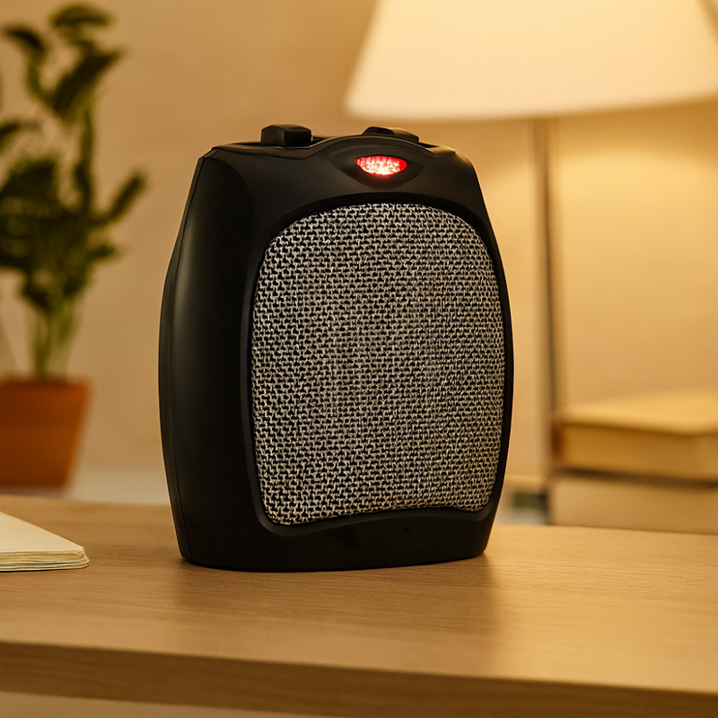 Przenośny Elektryczny Grzejnik Ceramiczny z Termostatem 1500W – Szybkie Ogrzewanie do Małych Pomieszczeń 0