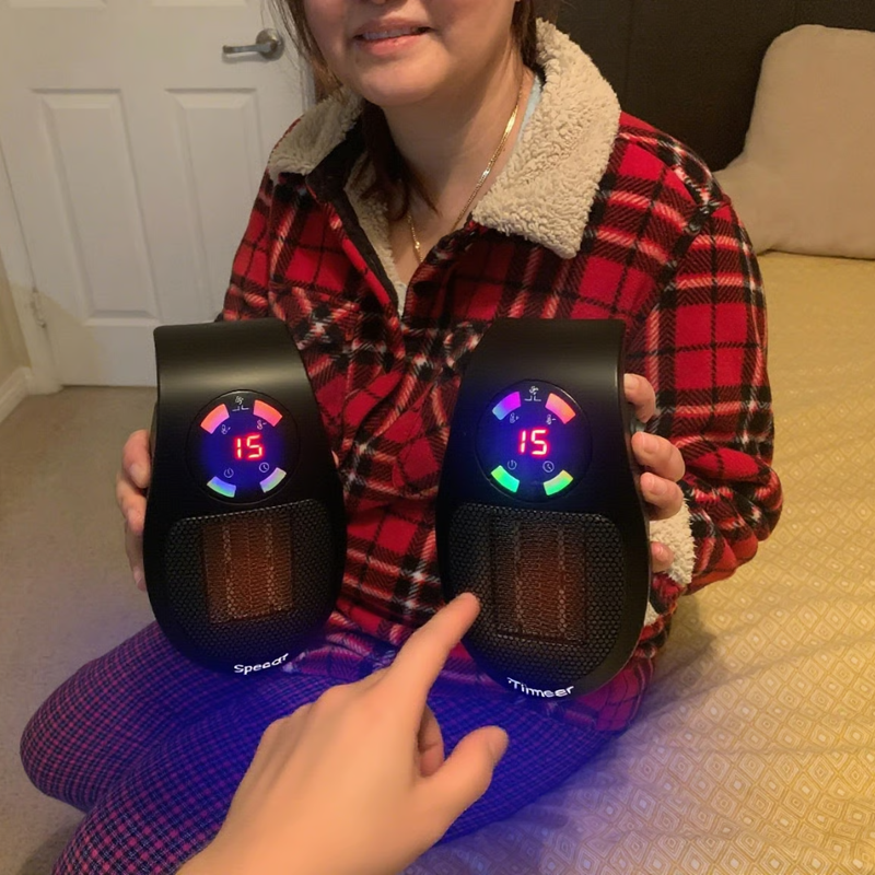 Przenośny Grzejnik Elektryczny Ceramiczny 500W-800W z Regulowanym Termostatem – Energooszczędny Grzejnik Pokojowy do Ogrzewania Pomieszczeń 4