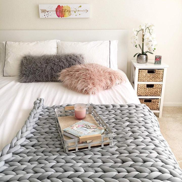 Przytulny Dzianinowy Koc 80x100 cm i 100x120 cm – Stylowy Dodatek do Wnętrz na Jesień i Zimę 7