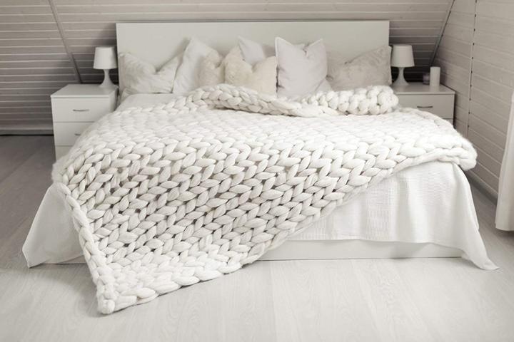 Przytulny Dzianinowy Koc 80x100 cm i 100x120 cm – Stylowy Dodatek do Wnętrz na Jesień i Zimę 9