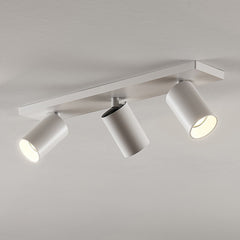 Regulowana lampa sufitowa LED z trzema reflektorkami do nowoczesnego oświetlenia – biała, aluminiowa, do montażu na suficie lub ścianie, idealna do dużych przestrzeni 0