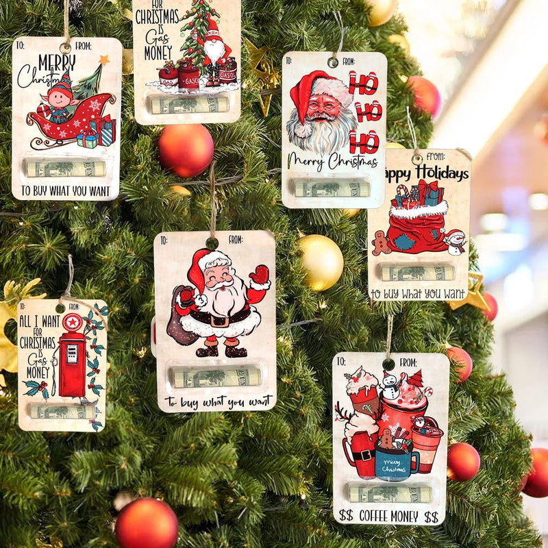 Rustykalny, drewniany, dekoracyjny uchwyt na karty świąteczne na prezenty – trwały i wielokrotnego użytku, idealny do dekoracji świątecznych 9