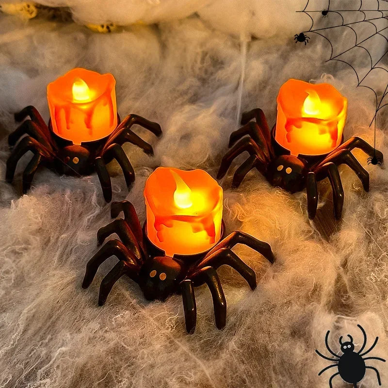 Halloweenowa lampa nocna z motywem pająka
