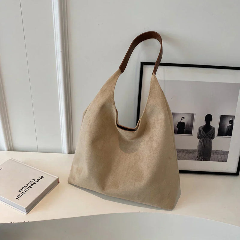 Torba Tote z Naturalnego Zamszu