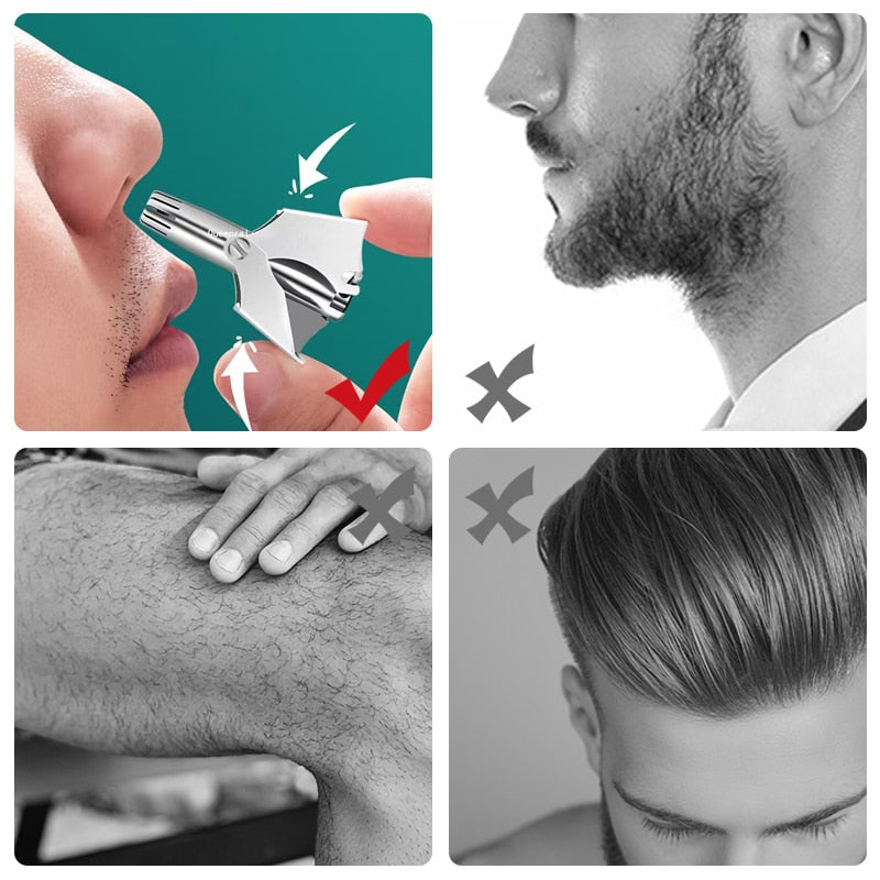 Precyzyjny Trymer do Nosowych Włosów ze Stali Nierdzewnej