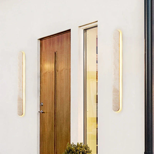 Minimalistyczna Lampa Ścienna z Marmurem inspirowana Wabi-Sabi
