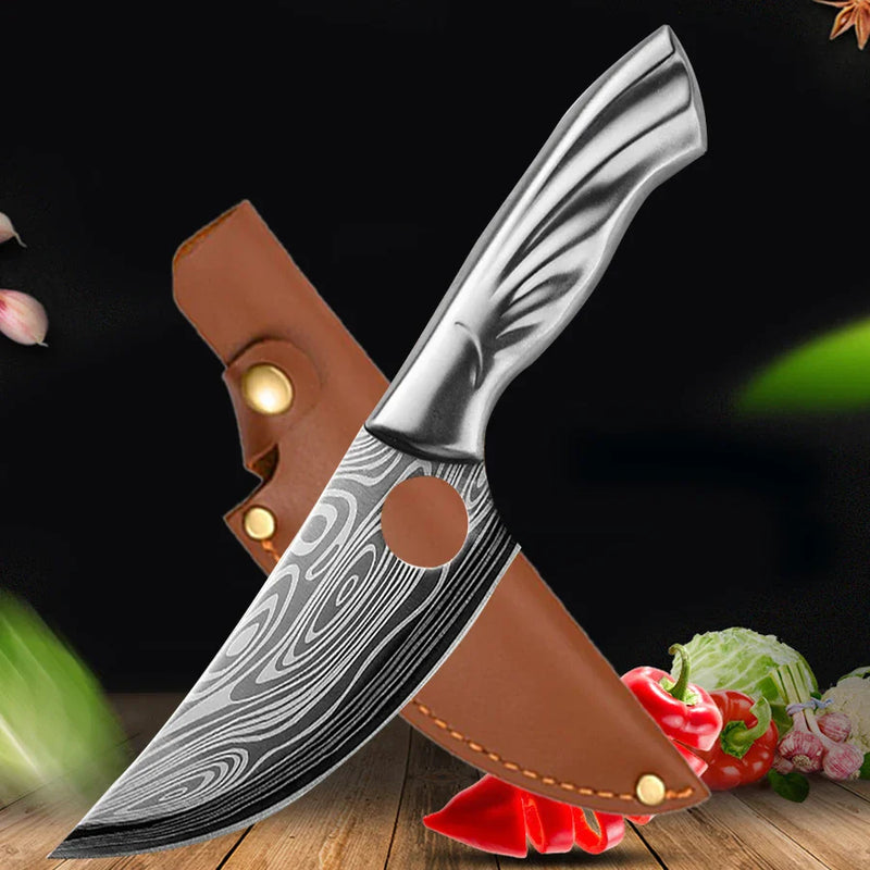 Nóż damasceński laserowa precyzja i wyjątkowy styl w kuchni