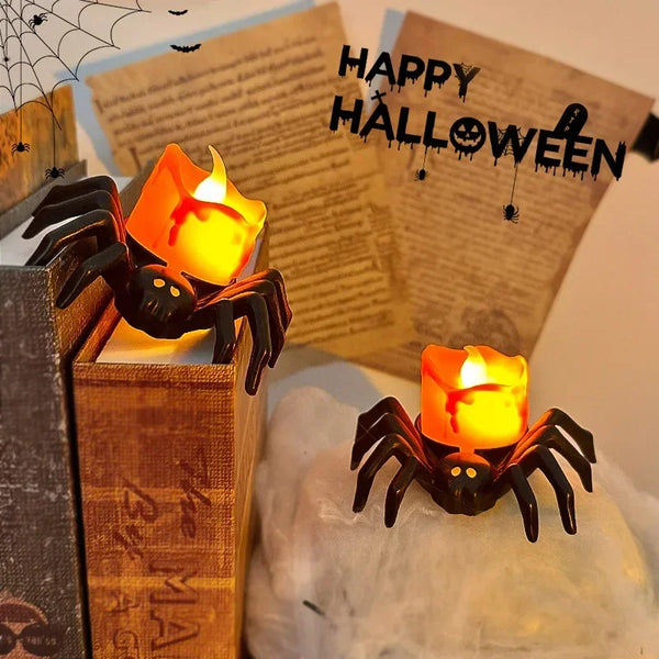 Halloweenowa lampa nocna z motywem pająka