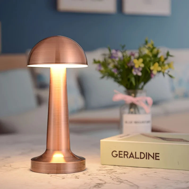 Metalowa Lampa LED Grzybek na Biurko z Regulacją Światła