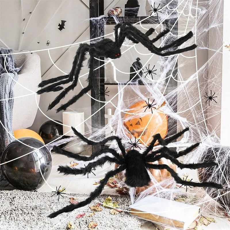 Realistyczny pająk z włochatymi nogami do upiornych dekoracji Halloween na zewnątrz
