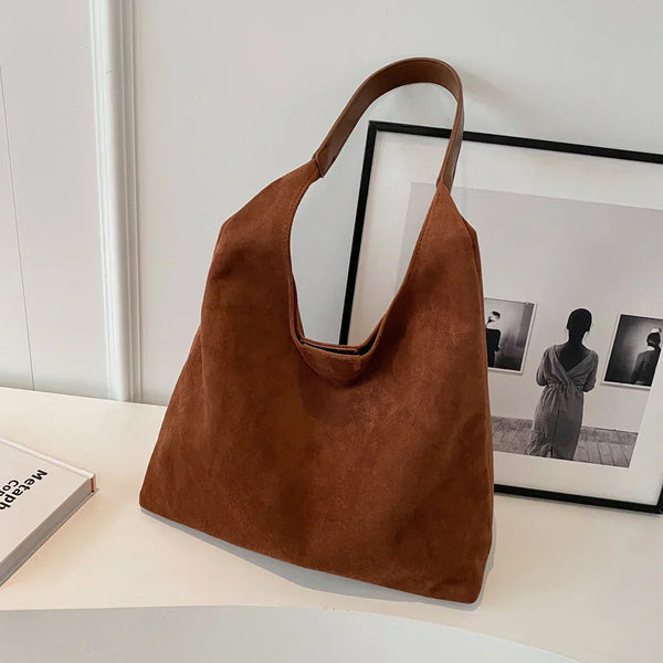 Torba Tote z Naturalnego Zamszu