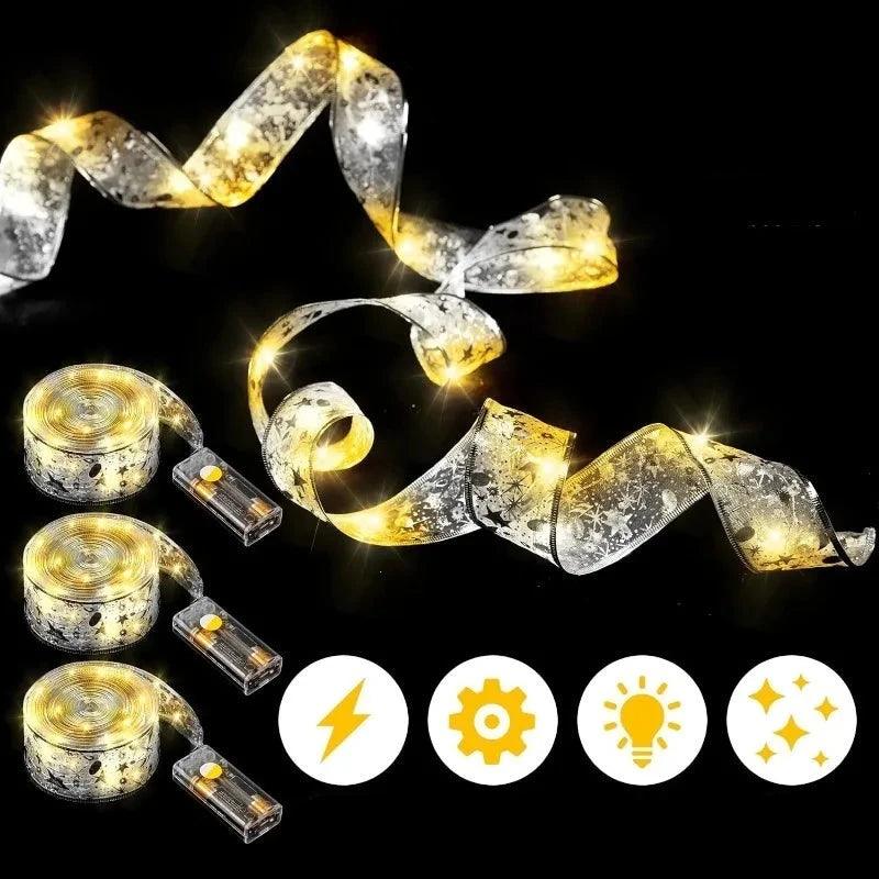 Świecąca Wstążka LED Wzór Elegancka Dekoracja Choinkowa