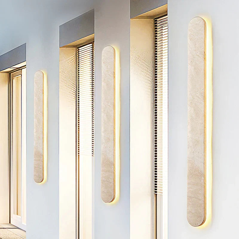 Minimalistyczna Lampa Ścienna z Marmurem inspirowana Wabi-Sabi