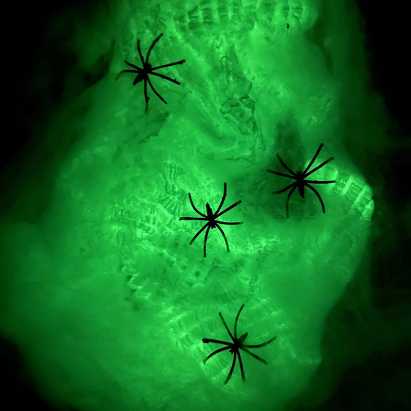 Fluorescencyjne pajęczyny do dekoracji na zewnątrz