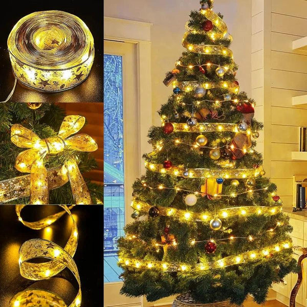 Świecąca Wstążka LED Wzór Elegancka Dekoracja Choinkowa
