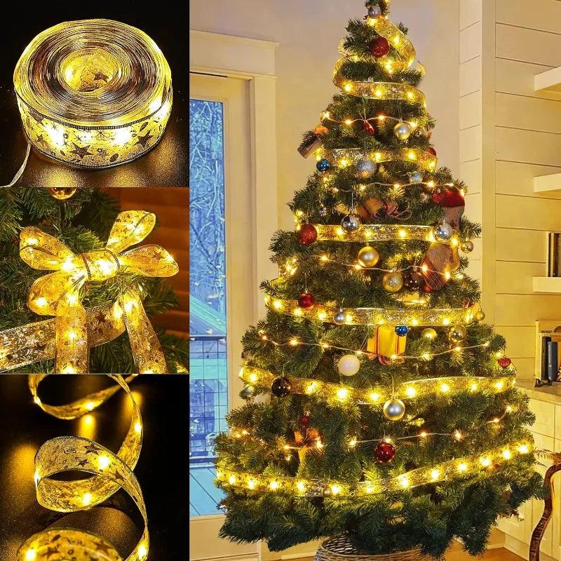 Świecąca Wstążka LED Wzór Elegancka Dekoracja Choinkowa