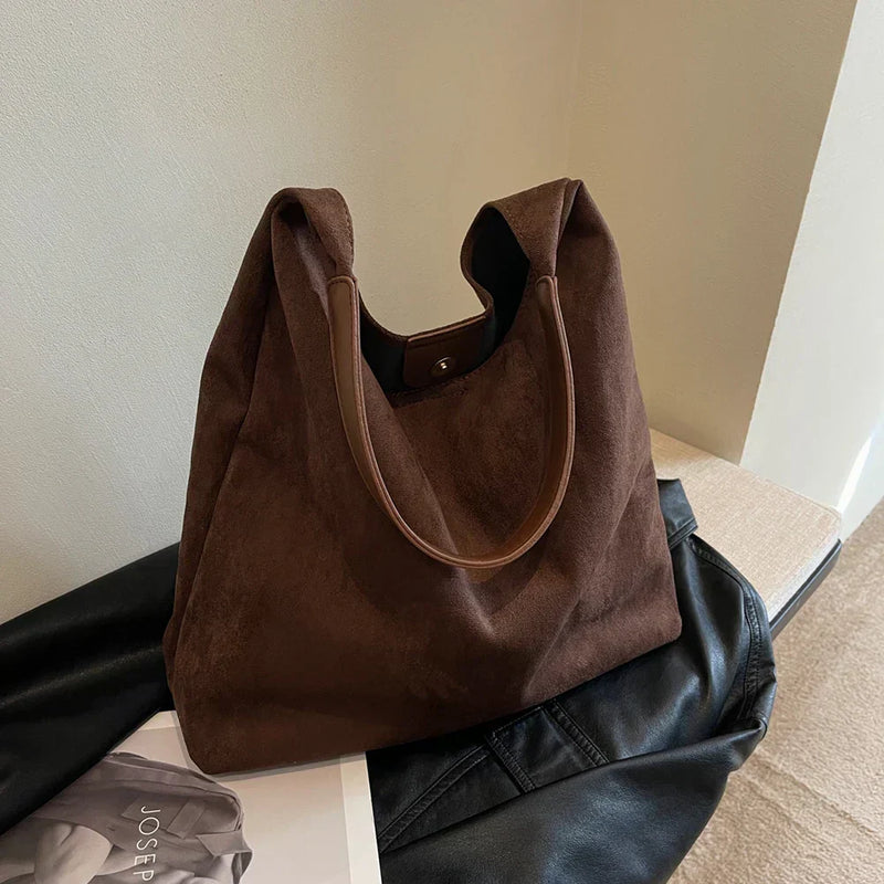 Torba Tote z Naturalnego Zamszu