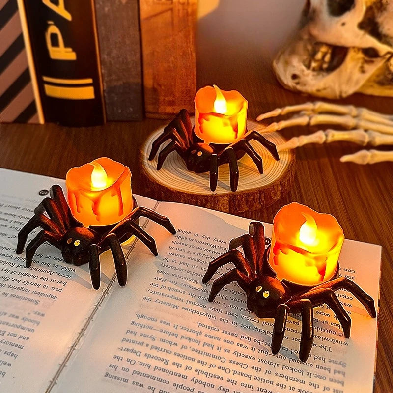 Halloweenowa lampa nocna z motywem pająka